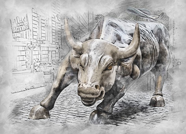 황소 일러스트, 주식시장에서 황소는 강세장과 상승의 뜻을 내포한 상징물이다//사진=Pixabay